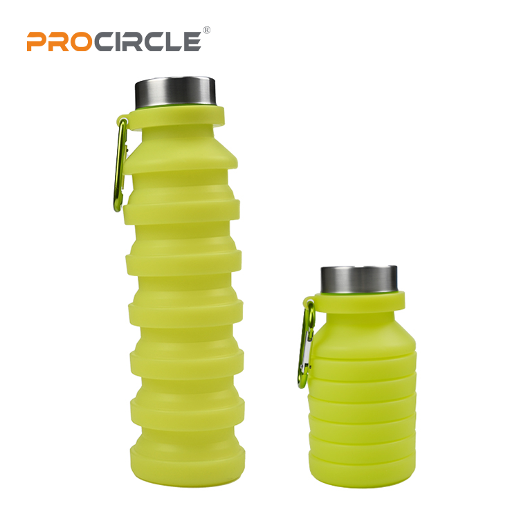 FYSH-06 Collapsible Water Bottle Silicone Foldable BPA Free Water Bottles For Travel Easy-To-Carry Design And Compact Size