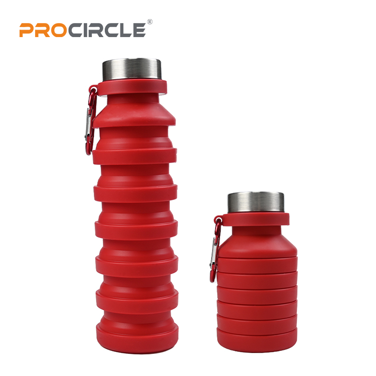 FYSH-06 Collapsible Water Bottle Silicone Foldable BPA Free Water Bottles For Travel Easy-To-Carry Design And Compact Size