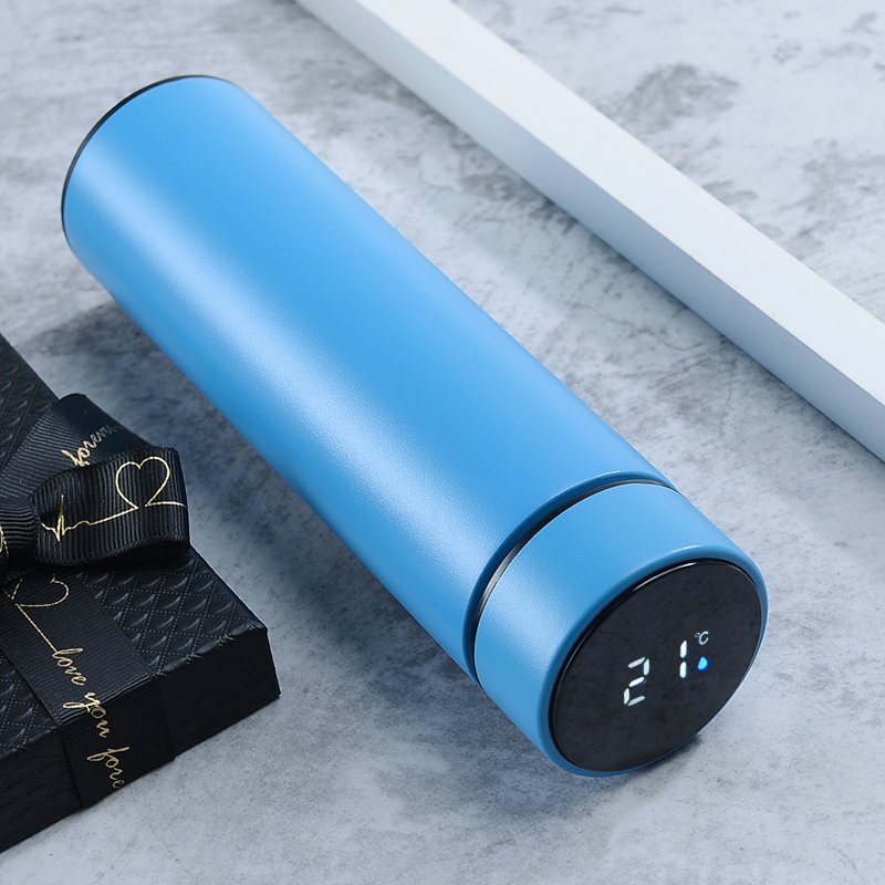 Customized Gift with LED Temperature Display Lid 500ml Digital Stainless Steel Vacuum Flasks Smart Water Bottle