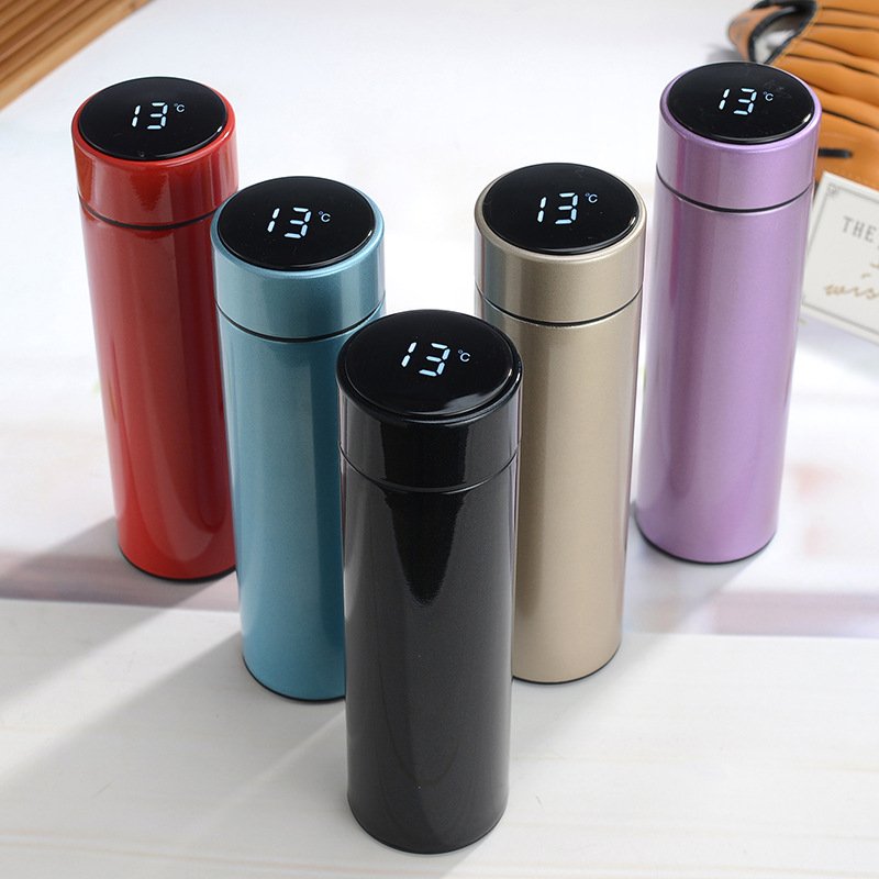 smart led temperature control 17 oz thermos cups LED Temperature Display Vacuum Flasks smart water bottle