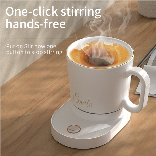 JZYZ Heating Constant Temperature Mixing Cup Self Stirring Coffee Mug With Wireless Charger Hand Free