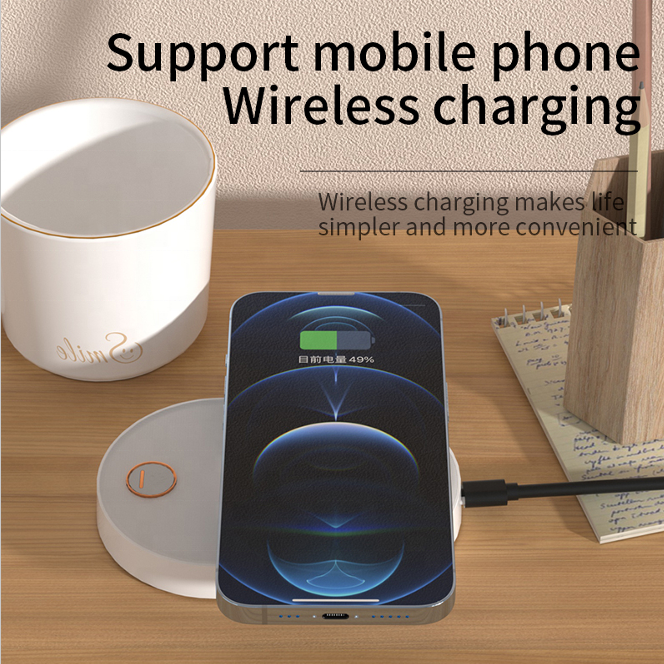 JZYZ Heating Constant Temperature Mixing Cup Self Stirring Coffee Mug With Wireless Charger Hand Free