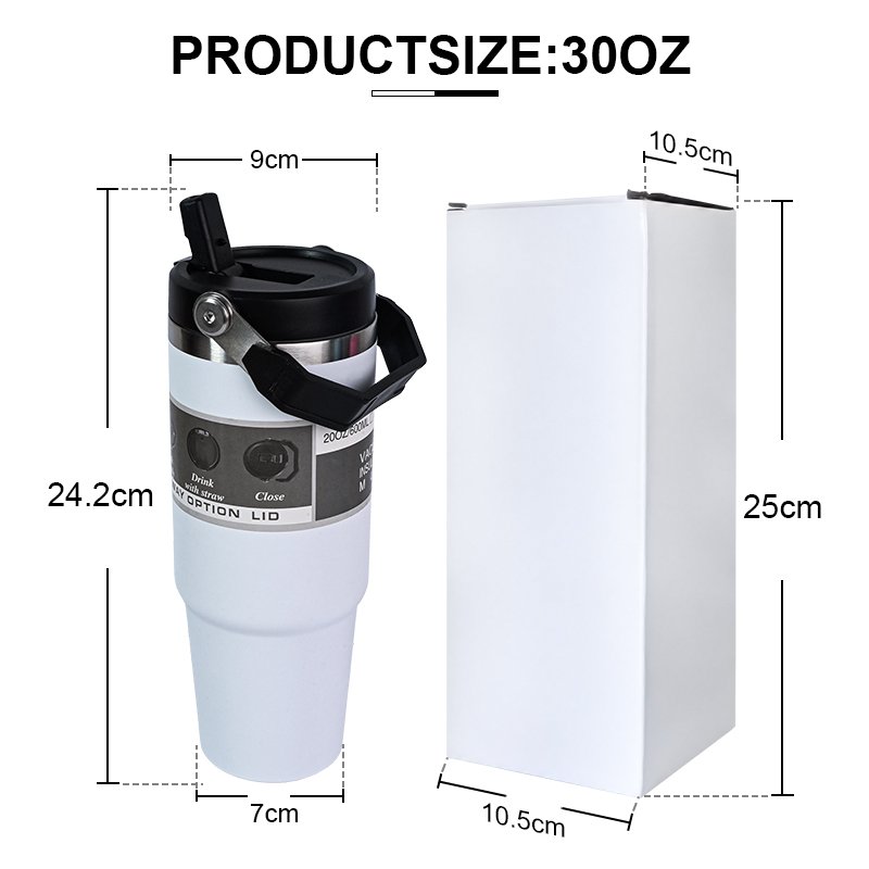 Customize 20oz 30oz regular tumbler double wall coffee cup insulated car beer travel coffee mug with handle lid And straw