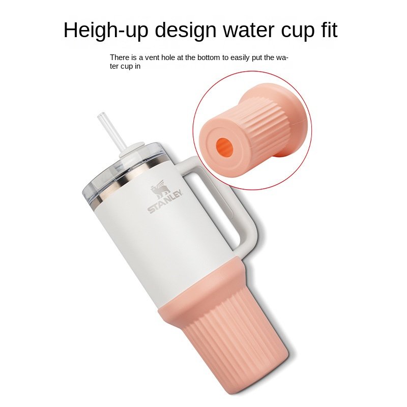 Silicone Boot Water Bottle Sleeve for Stanley 40 oz Cup Tumbler Essential Accessories with Bottom Protector for Safe Drinking