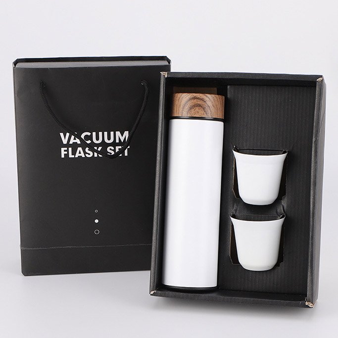 Durable Cloth bag Arabic Coffee Cup Custom Logo Business Stainless Steel Vacuum Flask With 2 Mini Coffee Tea Milk Cups