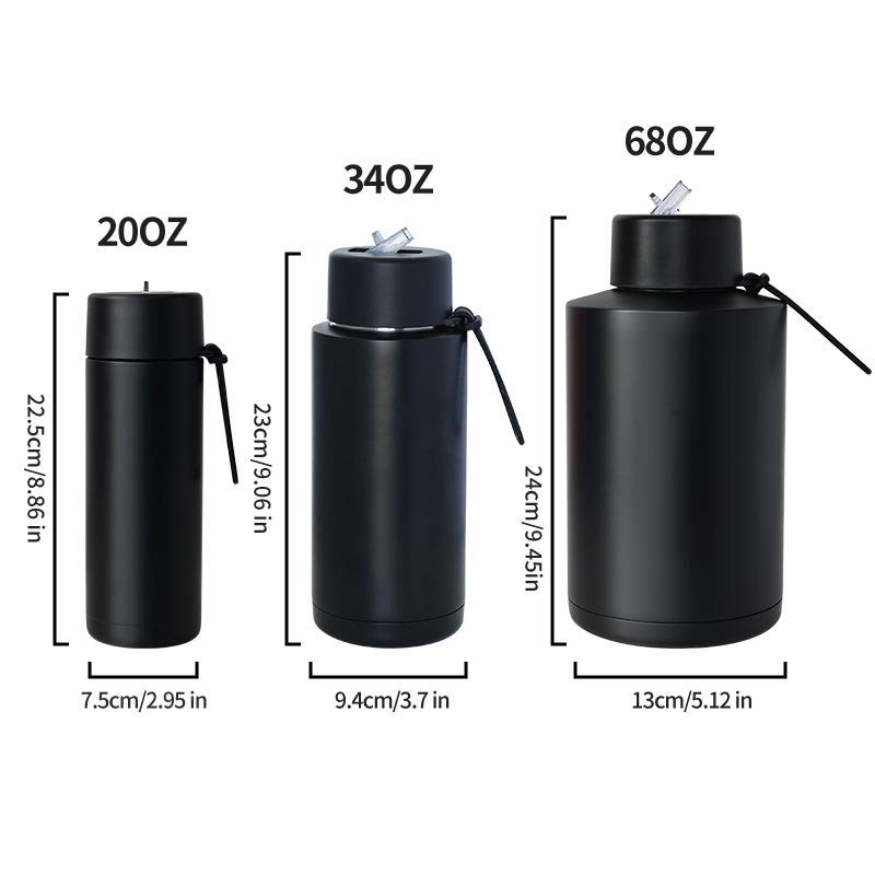 custom logo reusable 1000ml 34oz stainless steel double wall Insulated vacuum flask ceramic inner water bottles