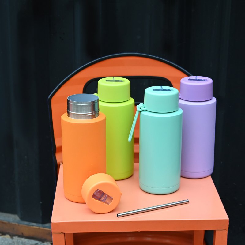 custom logo reusable 1000ml 34oz stainless steel double wall Insulated vacuum flask ceramic inner water bottles