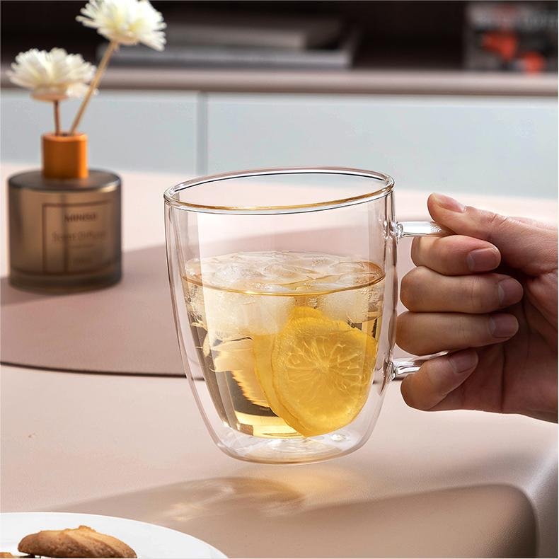 400ml double glass mugs Borosilicate Double Wall Glasses Coffee Mug Glass Tea set smart mug glass cup coffee glasses