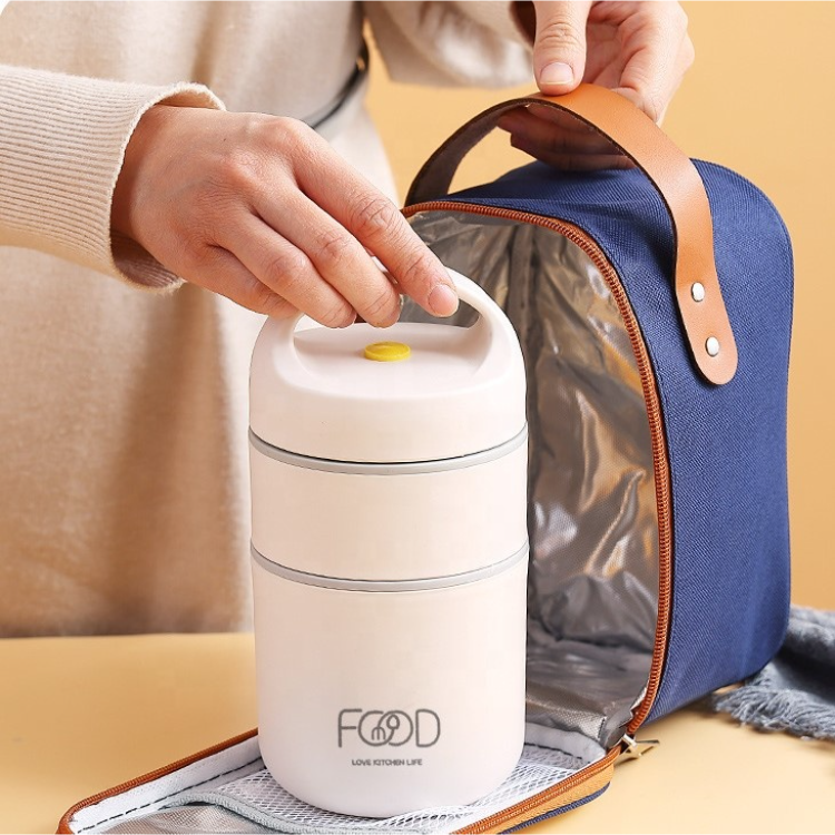 Porridge Soup Breakfast Cup Double Layer Food Jar Flask Thermal Insulated Stainless Steel Lunch Box For Kids With Spoon