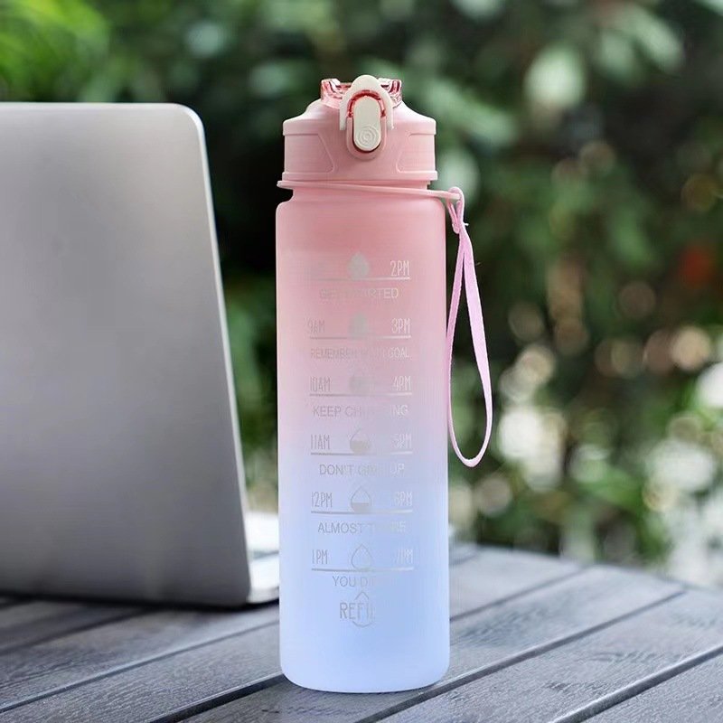 Factory Custom Logo Water Bottles With Times To Drink And Straw Motivational Water Bottle With Time Marker For Gym Sport Outdoor