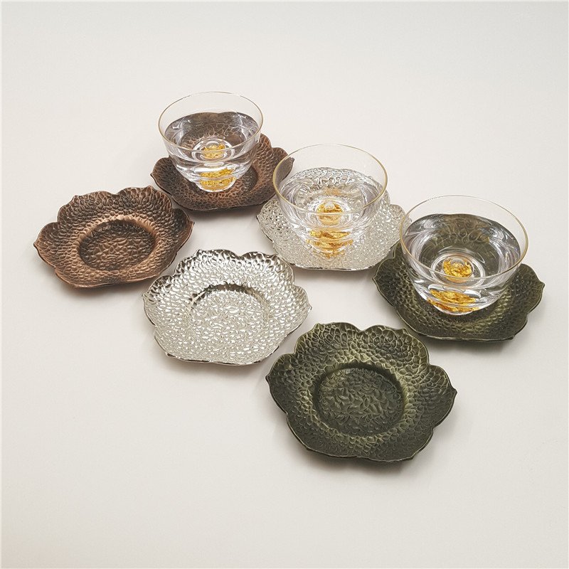 Luxury Teahouse Decoration Non Slip Cup Mat Metal Drink Coasters New Design Coffee Mug Coaster