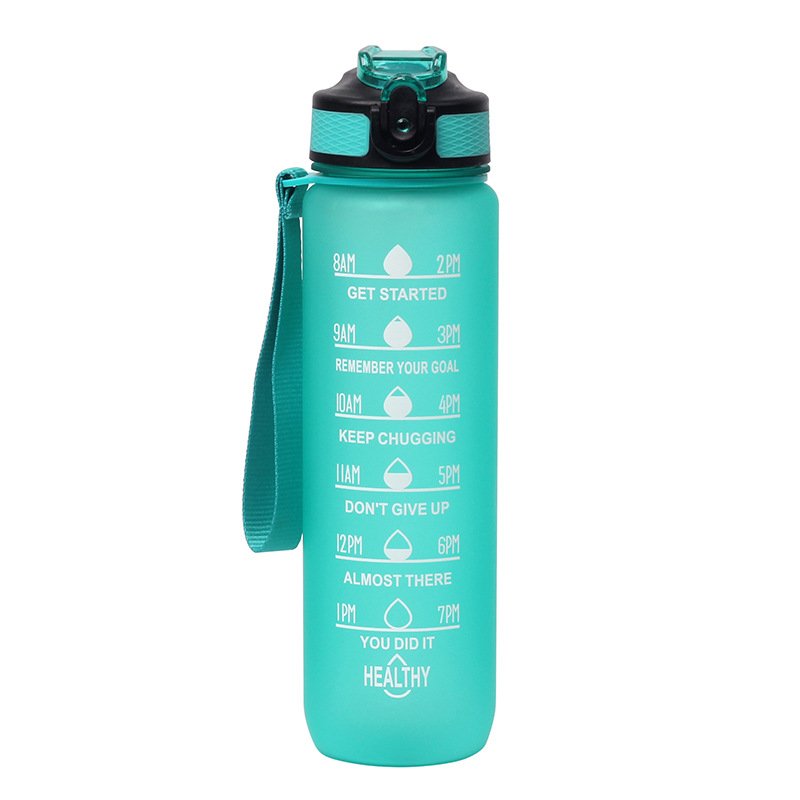 Simple Plastic Fashion Gradient Water Bottle Manufacturers Wholesale Outdoor Sports Straw Bottle Rope Water Bottle