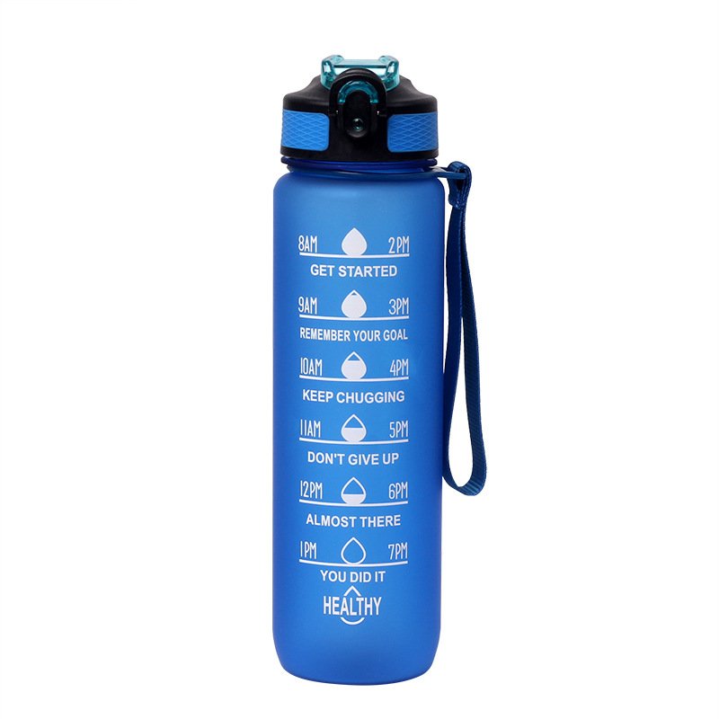 Simple Plastic Fashion Gradient Water Bottle Manufacturers Wholesale Outdoor Sports Straw Bottle Rope Water Bottle