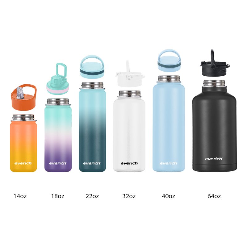 Travel metal flask sports hot vacuum waterbottle manufacturer in bulk 32oz stainless steel water bottle with straw custom logo