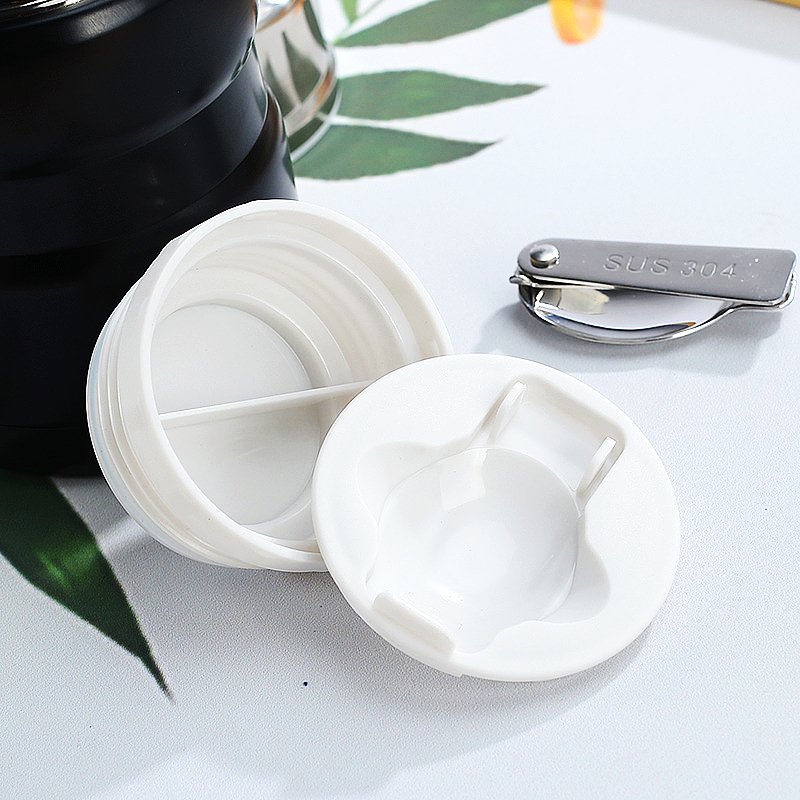 Modern Large Volume Stainless Steel Food Flask Insulated Food Container Durable Food Grade BPA Free Thermos Jar with Spoon