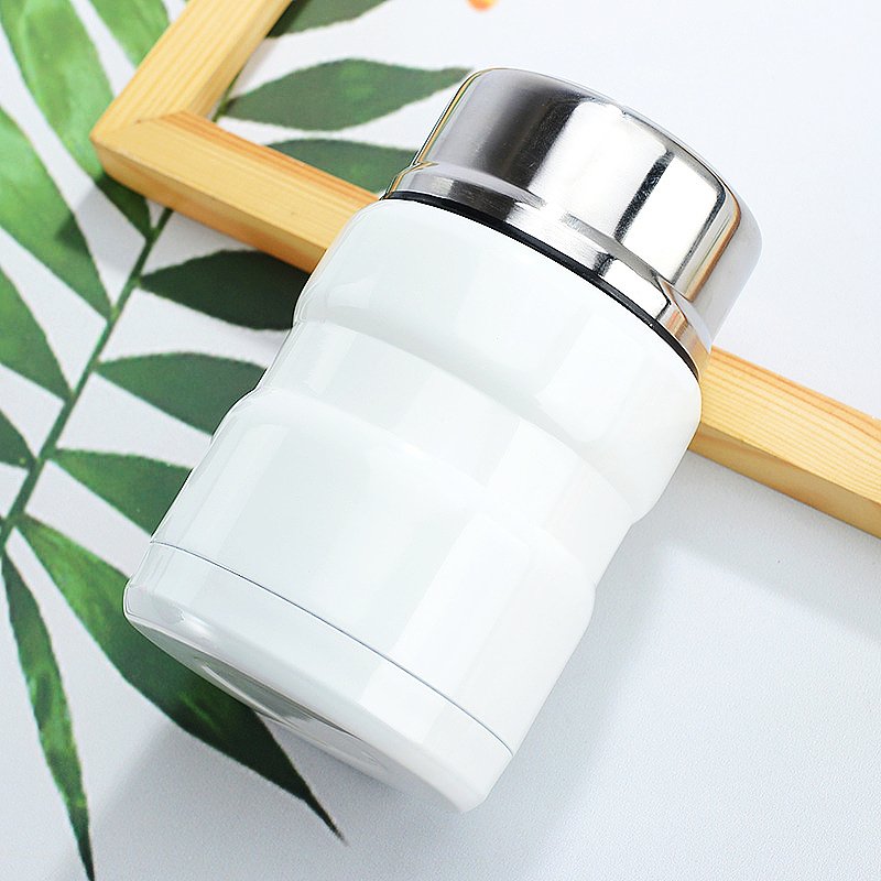 Modern Large Volume Stainless Steel Food Flask Insulated Food Container Durable Food Grade BPA Free Thermos Jar with Spoon