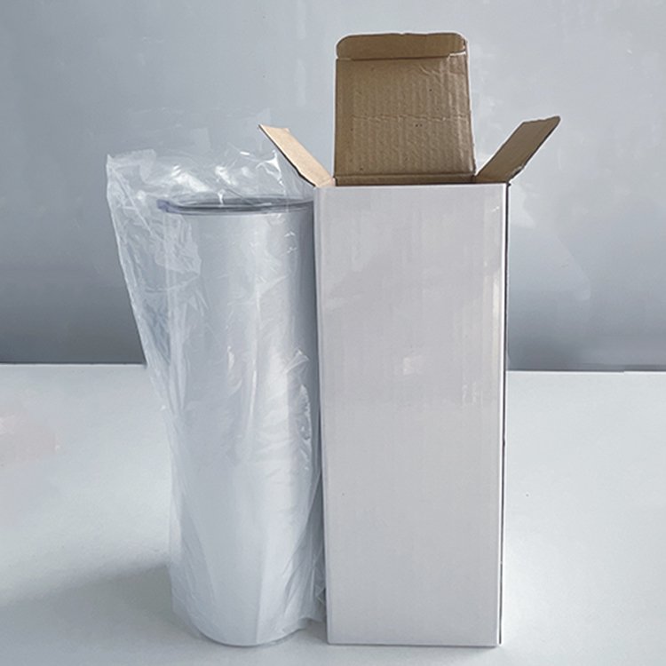 USA Warehouse 15oz 20oz 30oz Skinny White Straight Sublimation Blanks Stainless Steel Tumblers With Straw And Lid