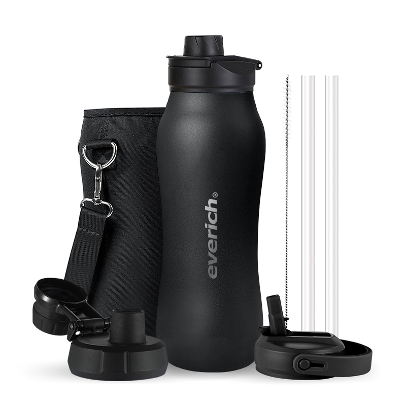32 oz Water Bottle with Straw insulated Water Bottle with Strap Water Flask Cold for 48 Hrs Hot for 24 Hrs