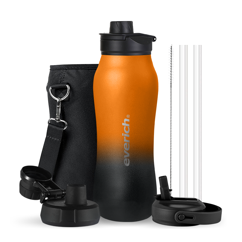 32 oz Water Bottle with Straw insulated Water Bottle with Strap Water Flask Cold for 48 Hrs Hot for 24 Hrs