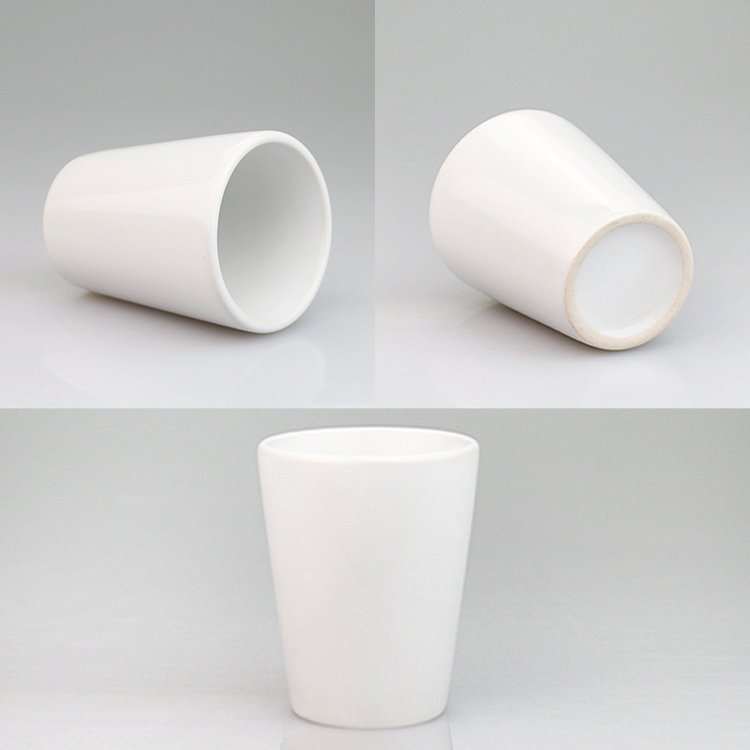 Wholesale Custom ceramic shot glass 1.5oz sublimation cup Scratch White Shot ceramic Whiskey cup moq 144 pieces
