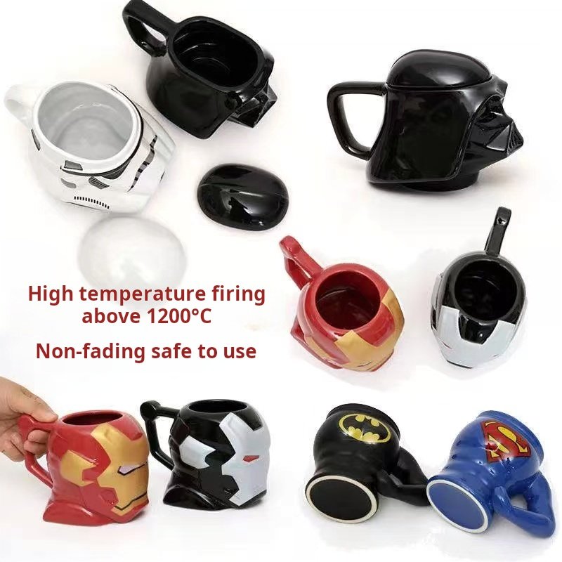 Ceramic Cup Creative Ceramic Comics Mugs Captain America Mug Coffee Mugs Circle Cute Marvel Disni 3D Party The Hulk Spider Man