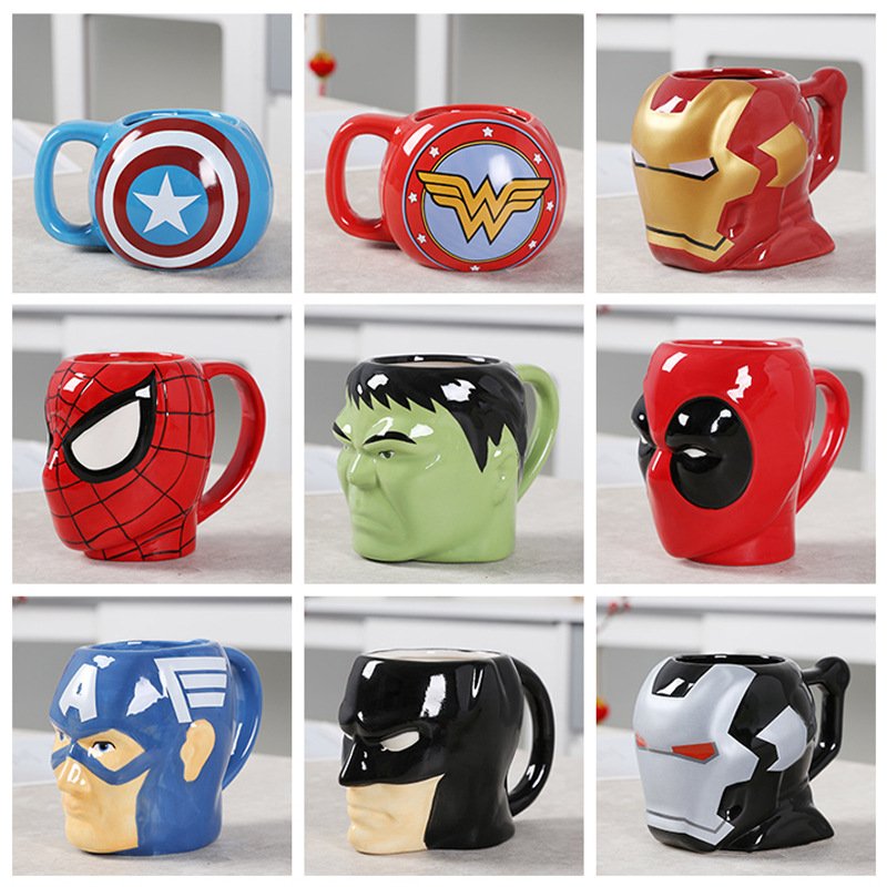 Ceramic Cup Creative Ceramic Comics Mugs Captain America Mug Coffee Mugs Circle Cute Marvel Disni 3D Party The Hulk Spider Man