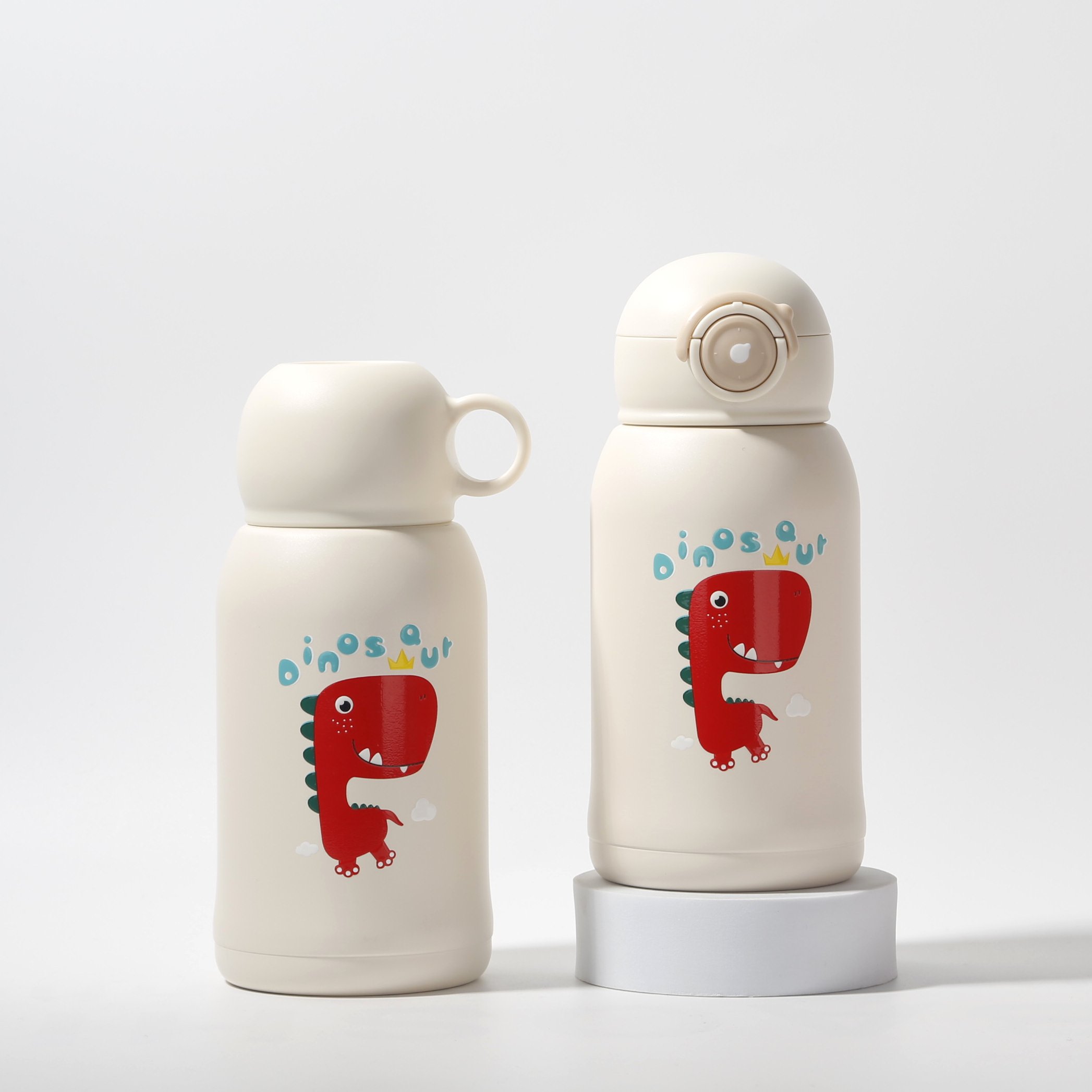 Cute Kids Stainless Steel Vacuum Flask Thermos With Straw Lid Dishwasher Safety Drinking Water Bottles