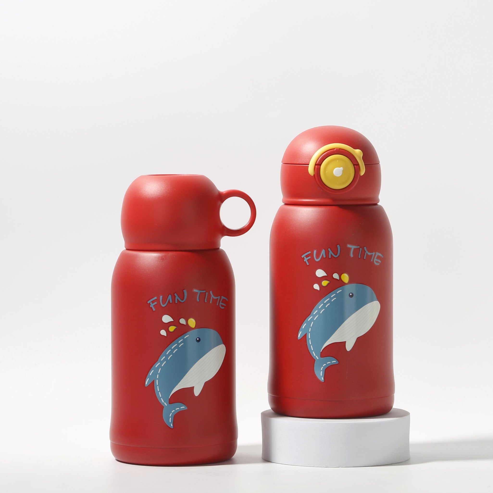 Cute Kids Stainless Steel Vacuum Flask Thermos With Straw Lid Dishwasher Safety Drinking Water Bottles