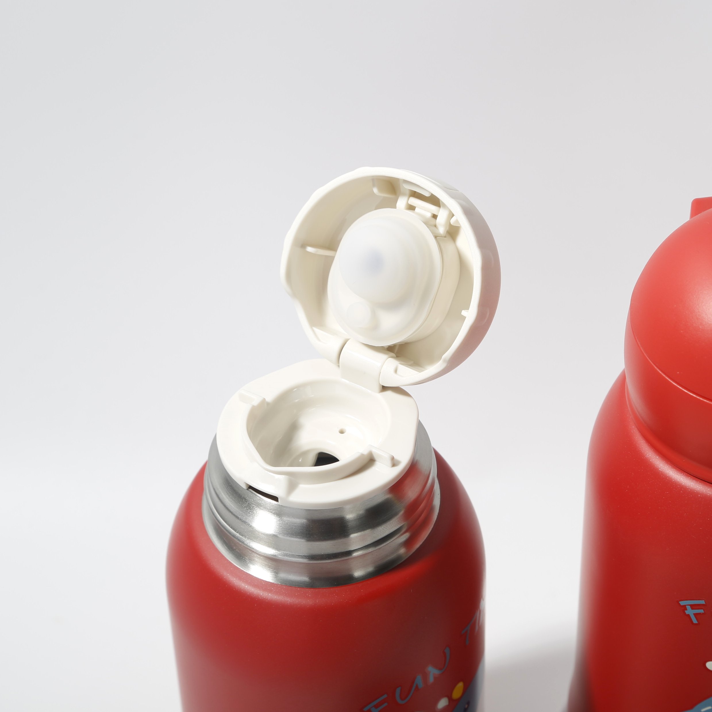 Cute Kids Stainless Steel Vacuum Flask Thermos With Straw Lid Dishwasher Safety Drinking Water Bottles