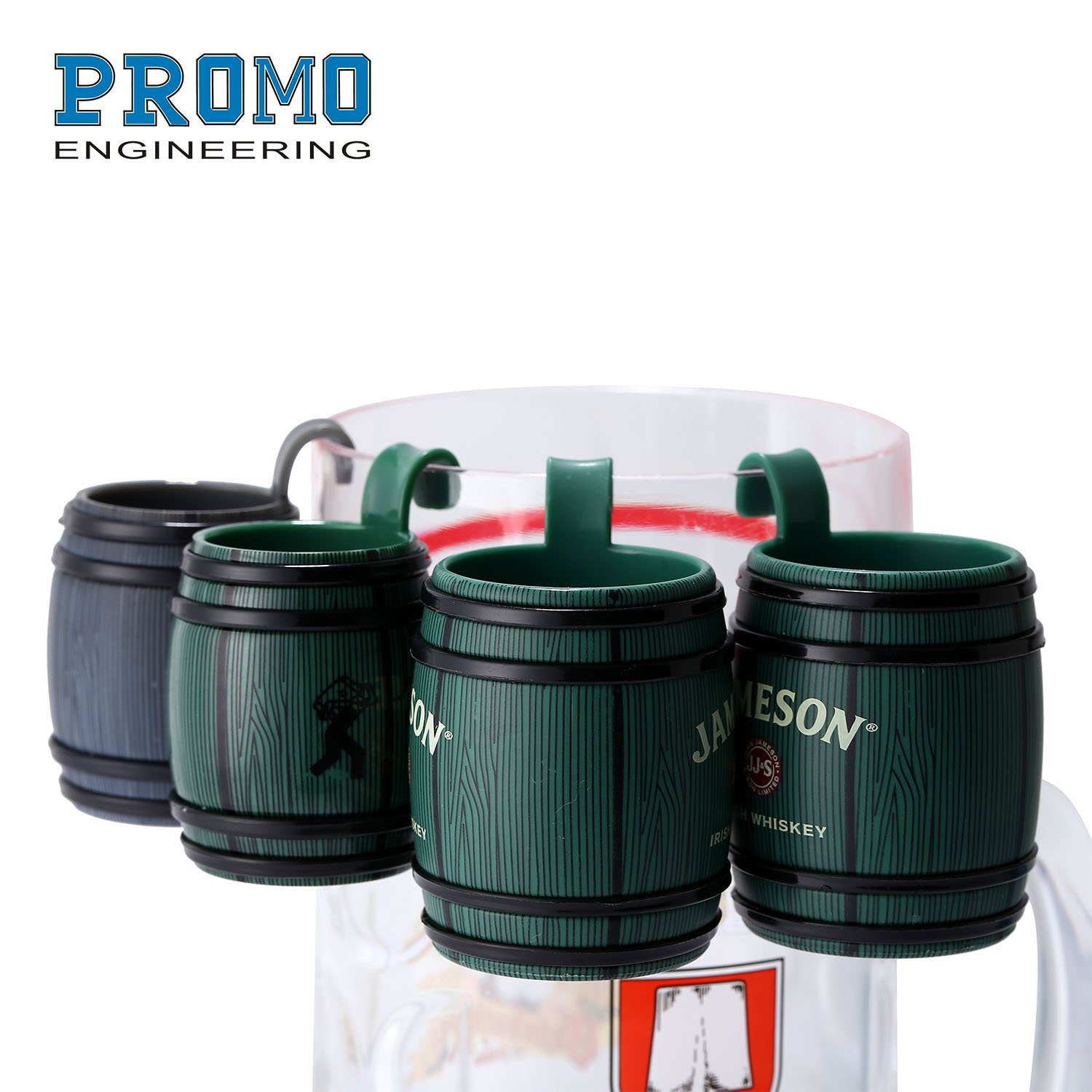 2023 hot sale reusable coffee tea cups hitch hanging on glasses plastic cup plastic 25ml barrel shot glass Plastic beer mug