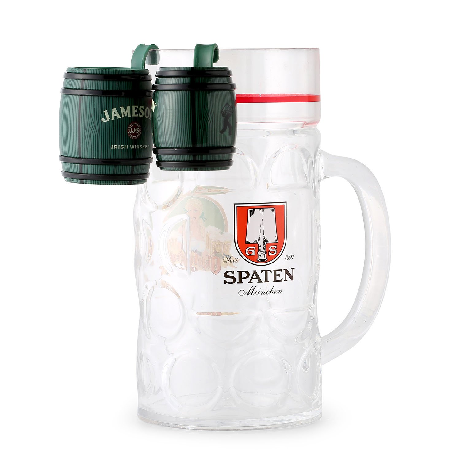2023 hot sale reusable coffee tea cups hitch hanging on glasses plastic cup plastic 25ml barrel shot glass Plastic beer mug