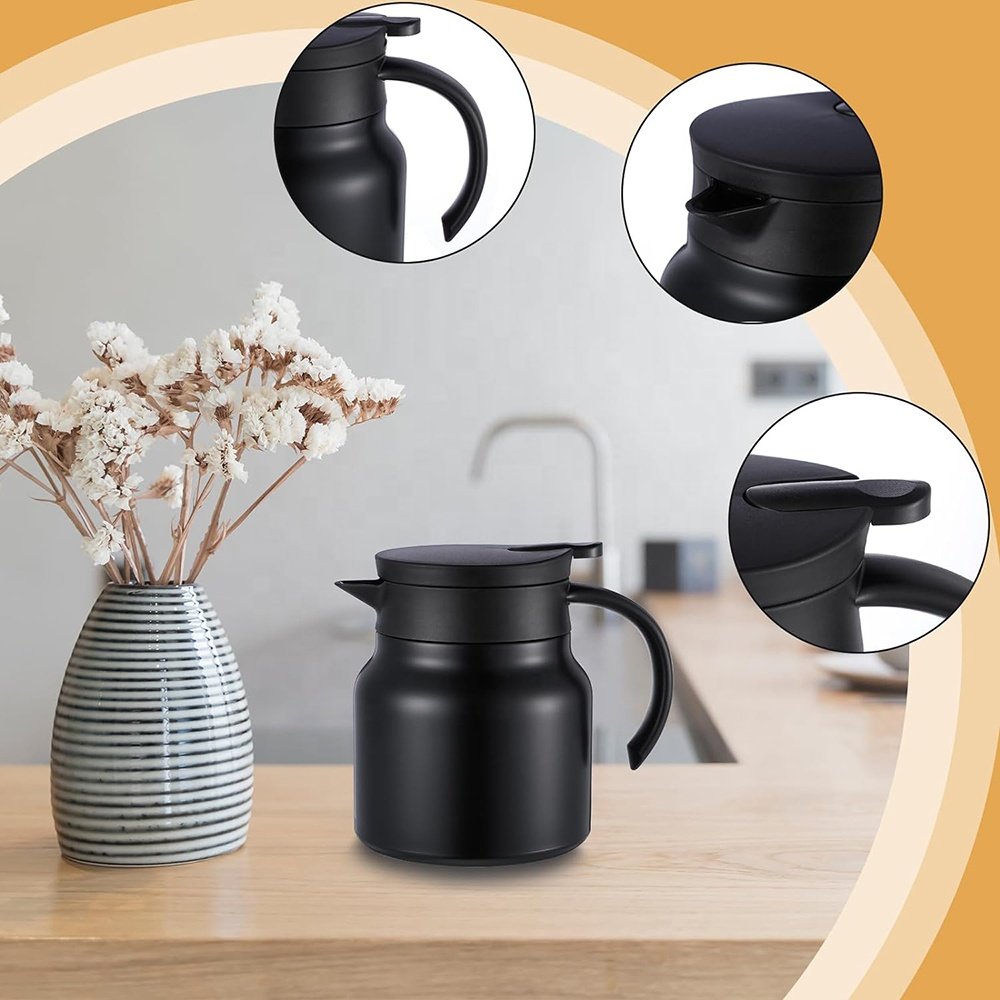 Thermal Coffee Carafe 316 Stainless Steel Double Wall Vacuum Pot Flasks Tea Maker with Removable Water Filter Insulated Bottle