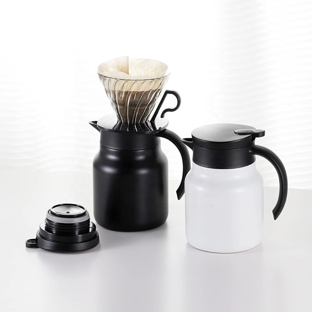 Thermal Coffee Carafe 316 Stainless Steel Double Wall Vacuum Pot Flasks Tea Maker with Removable Water Filter Insulated Bottle