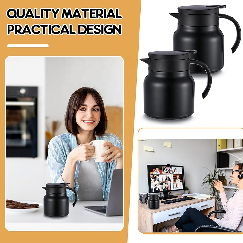 Thermal Coffee Carafe 316 Stainless Steel Double Wall Vacuum Pot Flasks Tea Maker with Removable Water Filter Insulated Bottle