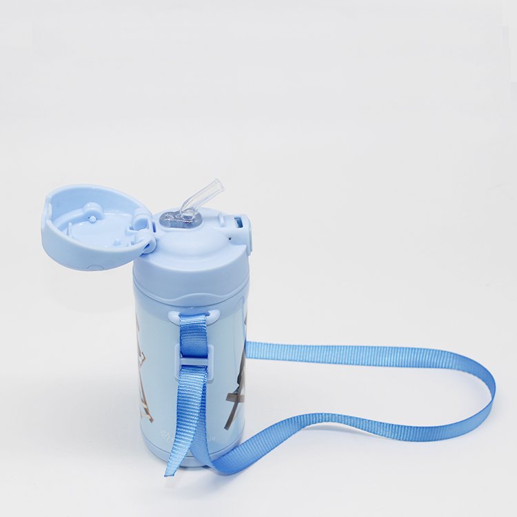 Kids thermos insulated double wall water bottle with rope BPA Free vacuum flask for children