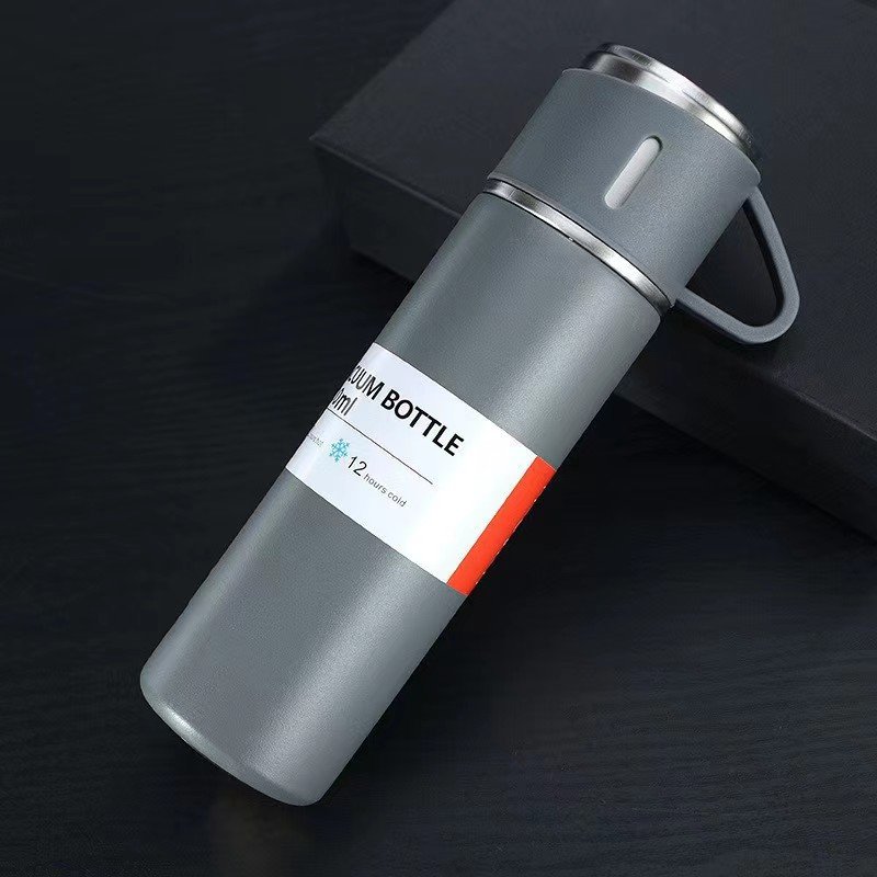 500ML Stainless Steel Vacuum Flask Gift Set Office Business Style Thermos Bottle Outdoor Hot Water Thermal Insulation Couple Cup