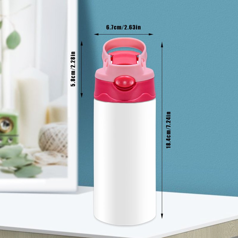 350ml Sublimation Blanks Flip Kids Water Bottle Silicone Sippy Cups Baby Bottle Water Bottles for children 12oz