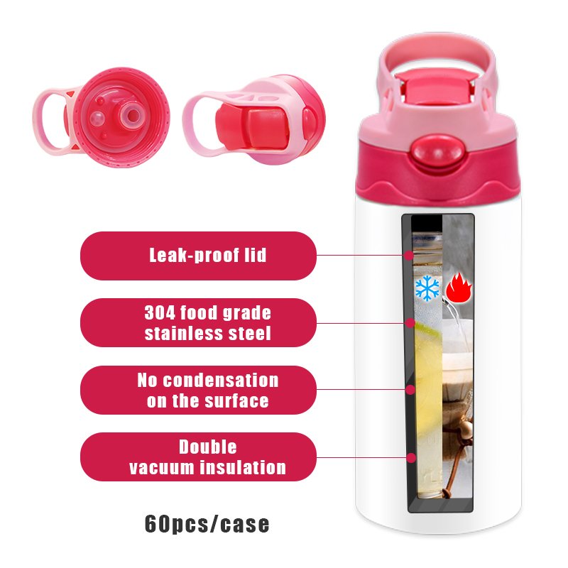 350ml Sublimation Blanks Flip Kids Water Bottle Silicone Sippy Cups Baby Bottle Water Bottles for children 12oz