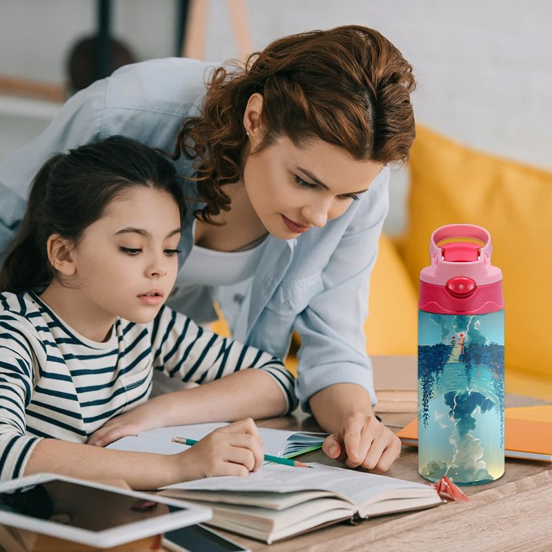 350ml Sublimation Blanks Flip Kids Water Bottle Silicone Sippy Cups Baby Bottle Water Bottles for children 12oz