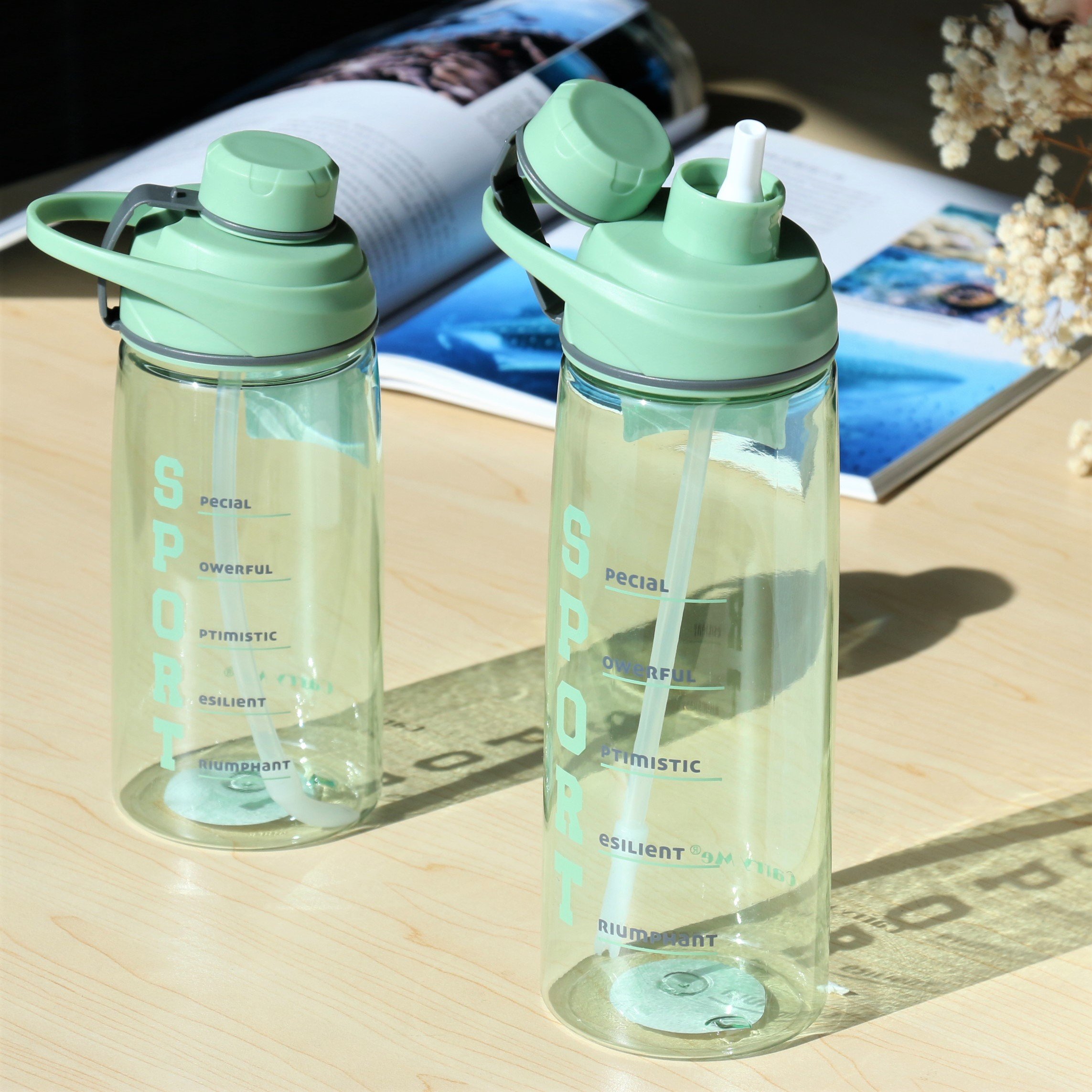 Large Water Bottle With Straw Tritan BPA Free 600ML Kids Sports Gym Insulated Wholesale Customize Plastic Bottles for drinks