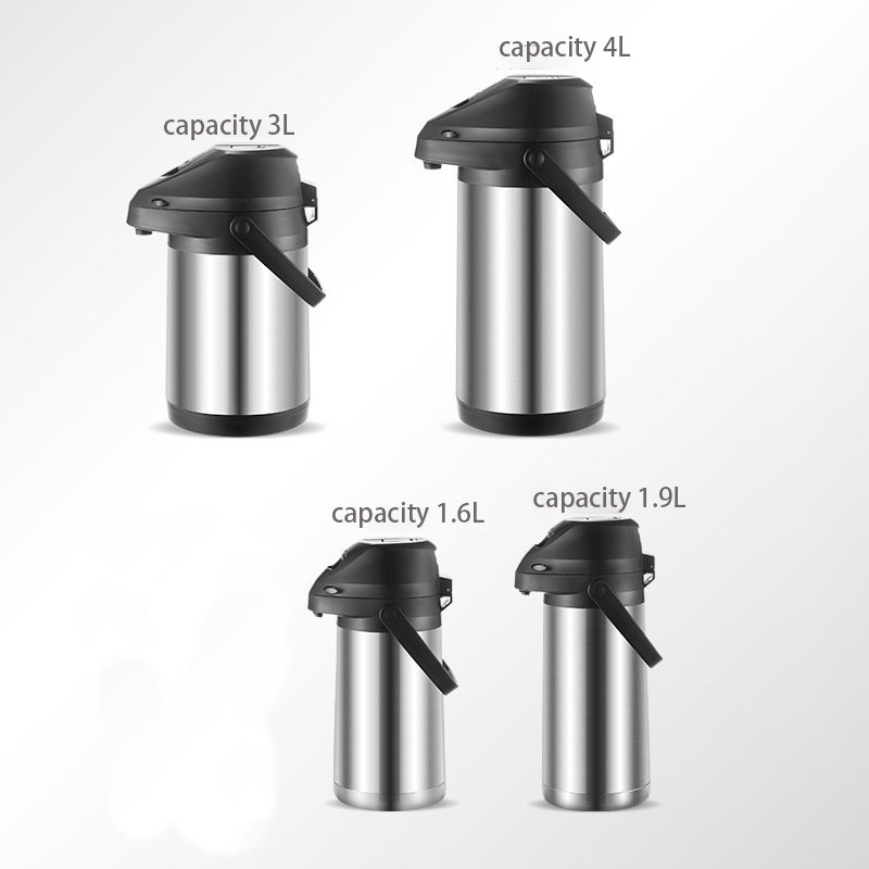 High Quality Modern Stainless Steel Vacuum Flask Pot 3L/4L Large Capacity Insulated Airpot Thermos 12-24 Hours Hot Cold Storage