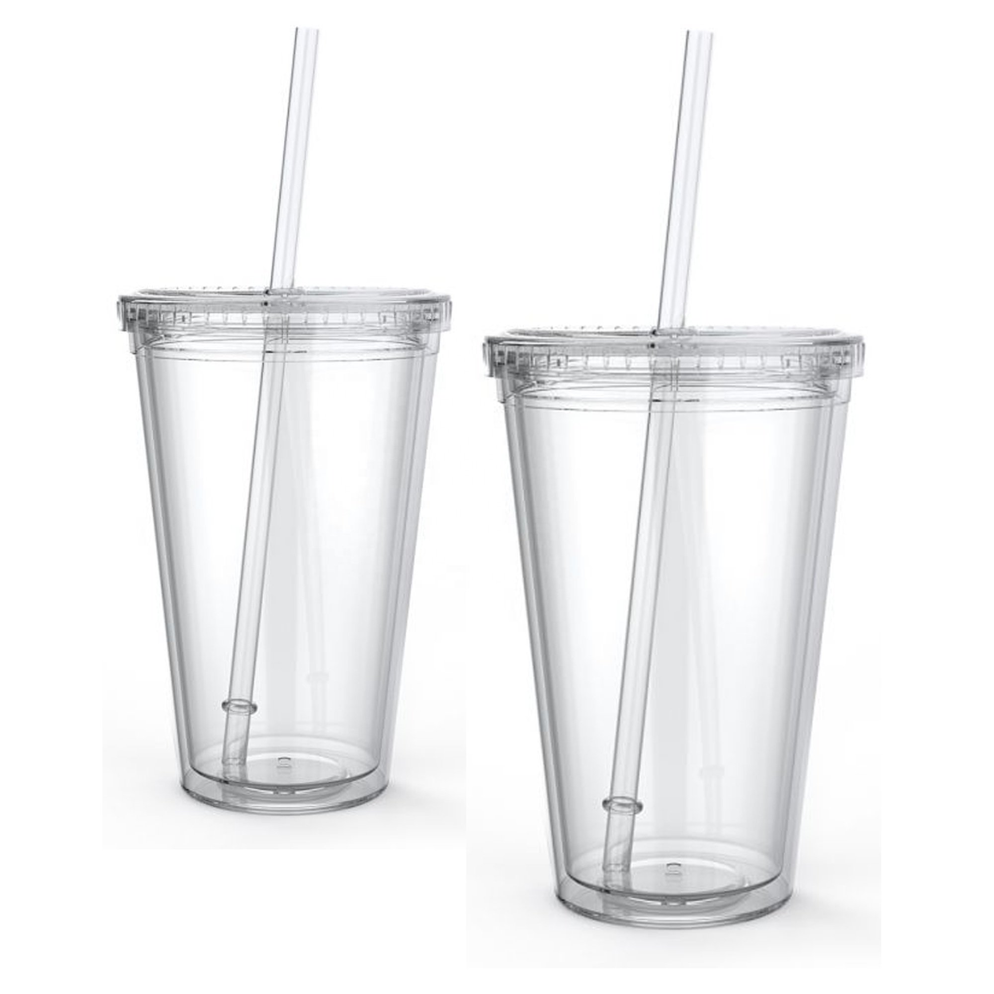 Wholesale low price 16OZ transparent Plastic acrylic Tumbler clear acrylic mug cups with lids and straw