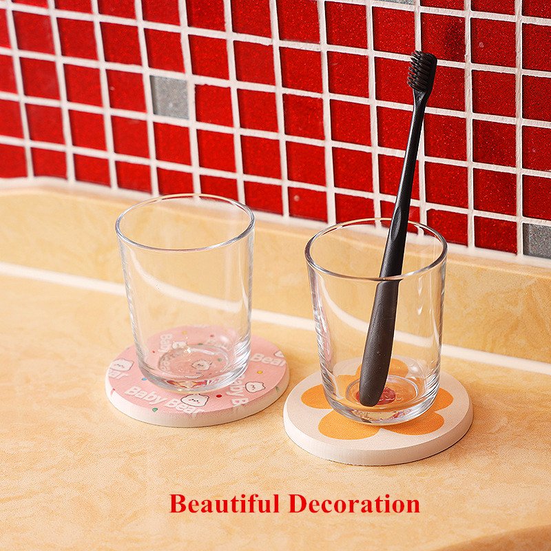 Wholesale Cute Cartoon 4 inch Diatomite Absorbent Non Slip Heat Resistant Table Desk Cup Mug Drinks Rug Pads Mats Coasters