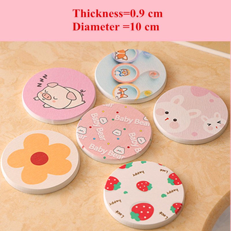 Wholesale Cute Cartoon 4 inch Diatomite Absorbent Non Slip Heat Resistant Table Desk Cup Mug Drinks Rug Pads Mats Coasters