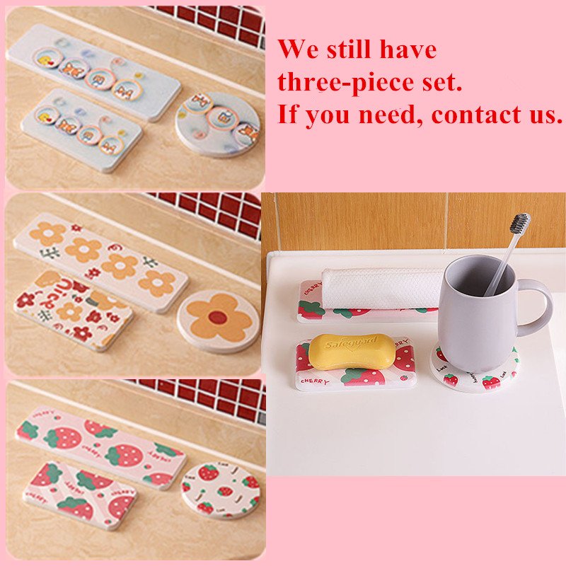 Wholesale Cute Cartoon 4 inch Diatomite Absorbent Non Slip Heat Resistant Table Desk Cup Mug Drinks Rug Pads Mats Coasters