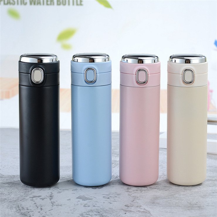 Smart Vacuum Insulated Water Bottle with Automatic LED Temperature Display, Large Flask 410 ML Stainless Steel Drinking Cup