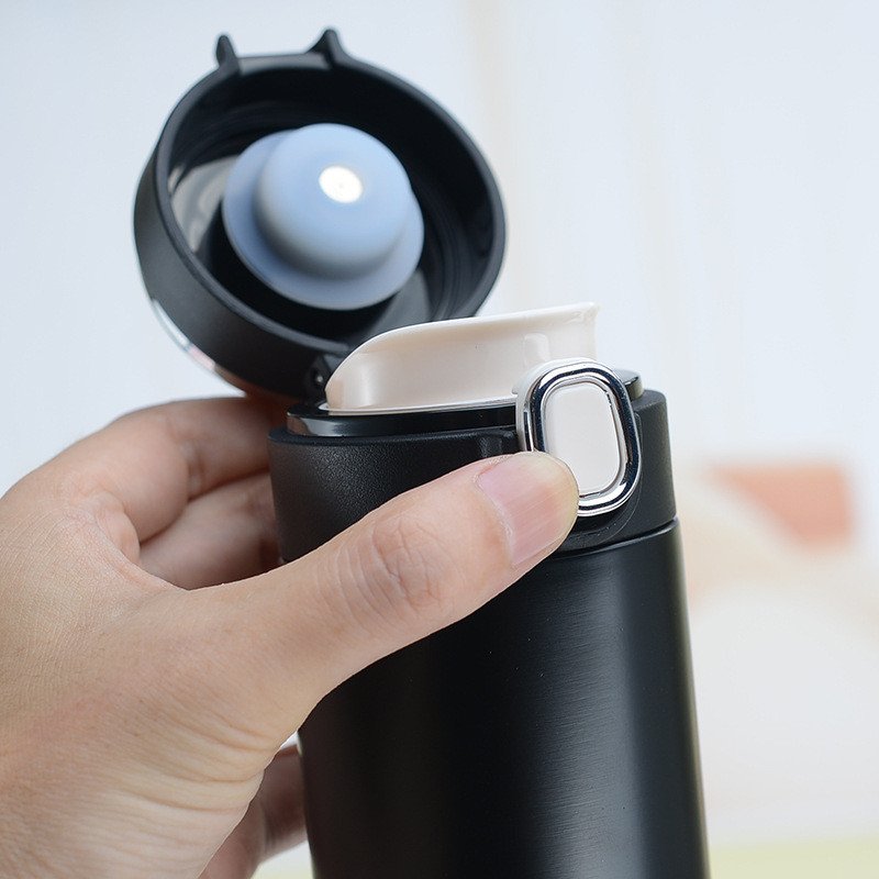 Smart Vacuum Insulated Water Bottle with Automatic LED Temperature Display, Large Flask 410 ML Stainless Steel Drinking Cup