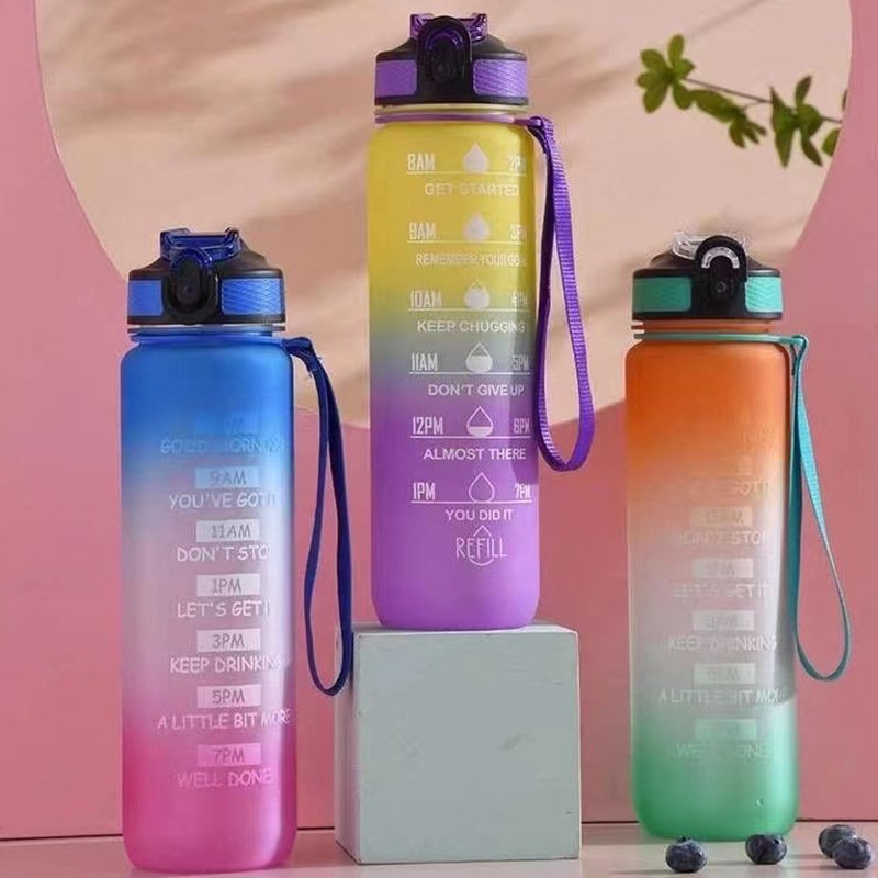 Wholesale Price Tritan PP Plastic Motivational timemaker Water Bottle