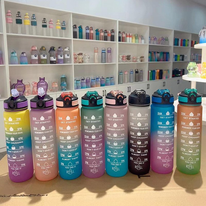 Wholesale Price Tritan PP Plastic Motivational timemaker Water Bottle