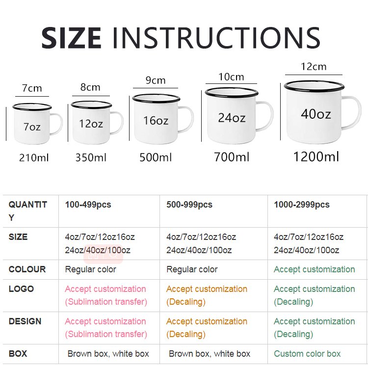 wholesale 7oz/12oz/16oz/24oz sublimation logo Splash speckled enamel mug rolled rim metal steel tin custom enamel coffee mugs